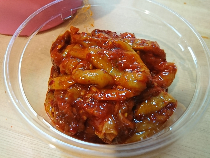 韓国で購入した塩辛の写真：ホヤの塩辛