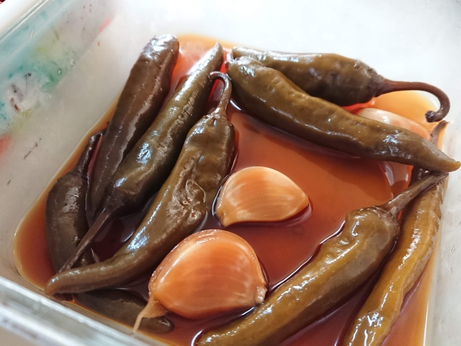 青唐辛子の醤油漬け：コチュチャンアチのレシピ写真