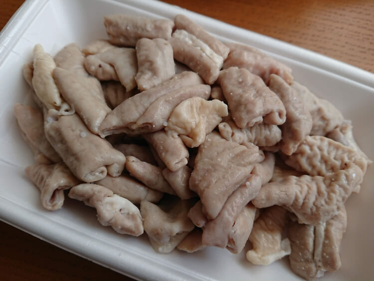 韓国のホルモン焼きコプチャンのレシピ！豚白モツと野菜の旨辛炒めの材料