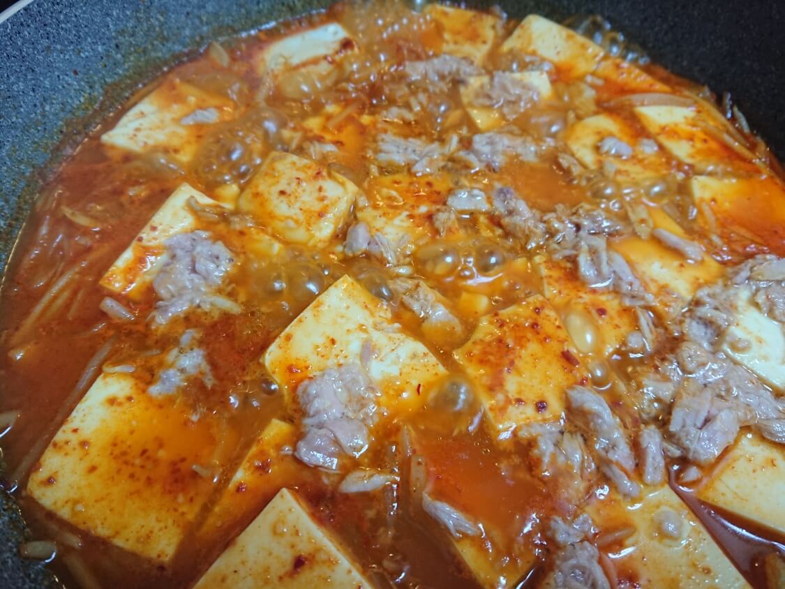 ツナ入り豆腐チゲの簡単レシピ