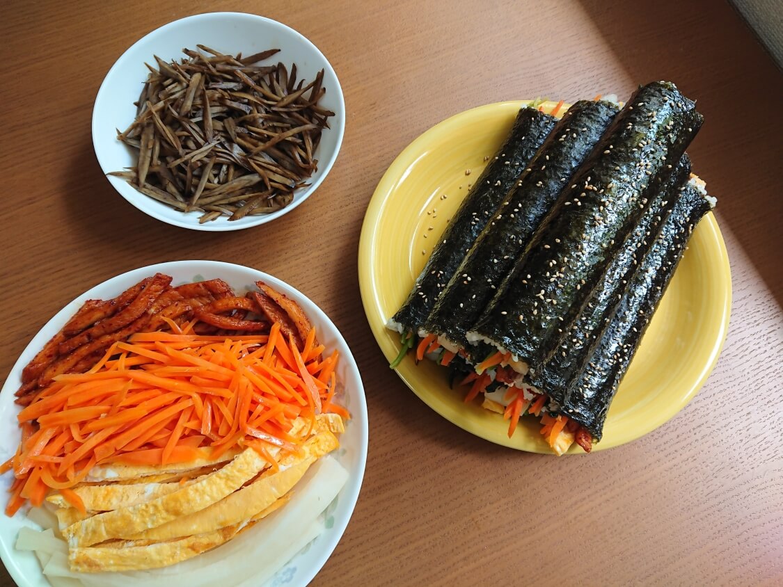 韓国の海苔巻きキンパの簡単レシピ。残りの具材