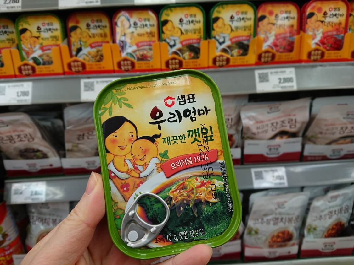 えごまの葉の醤油漬けの韓国缶詰