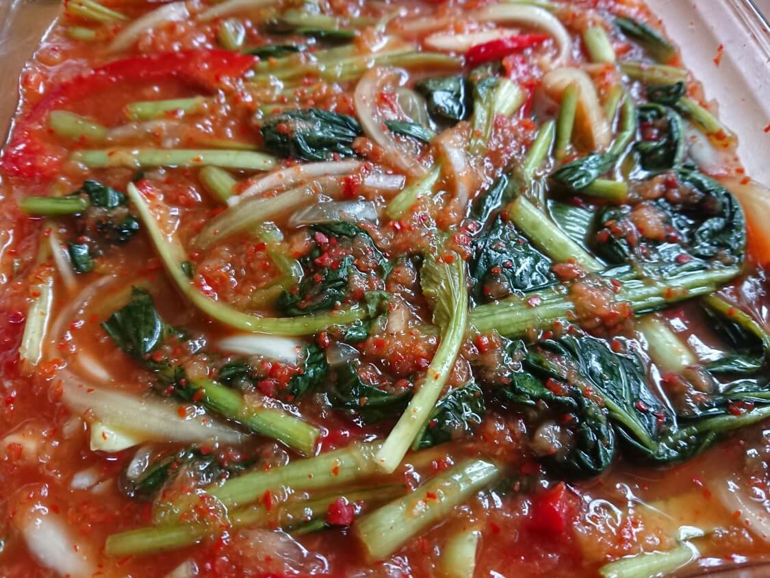 ヨルムキムチの韓国レシピ。小松菜で本場の味に近くみずみずしい味わいに♪