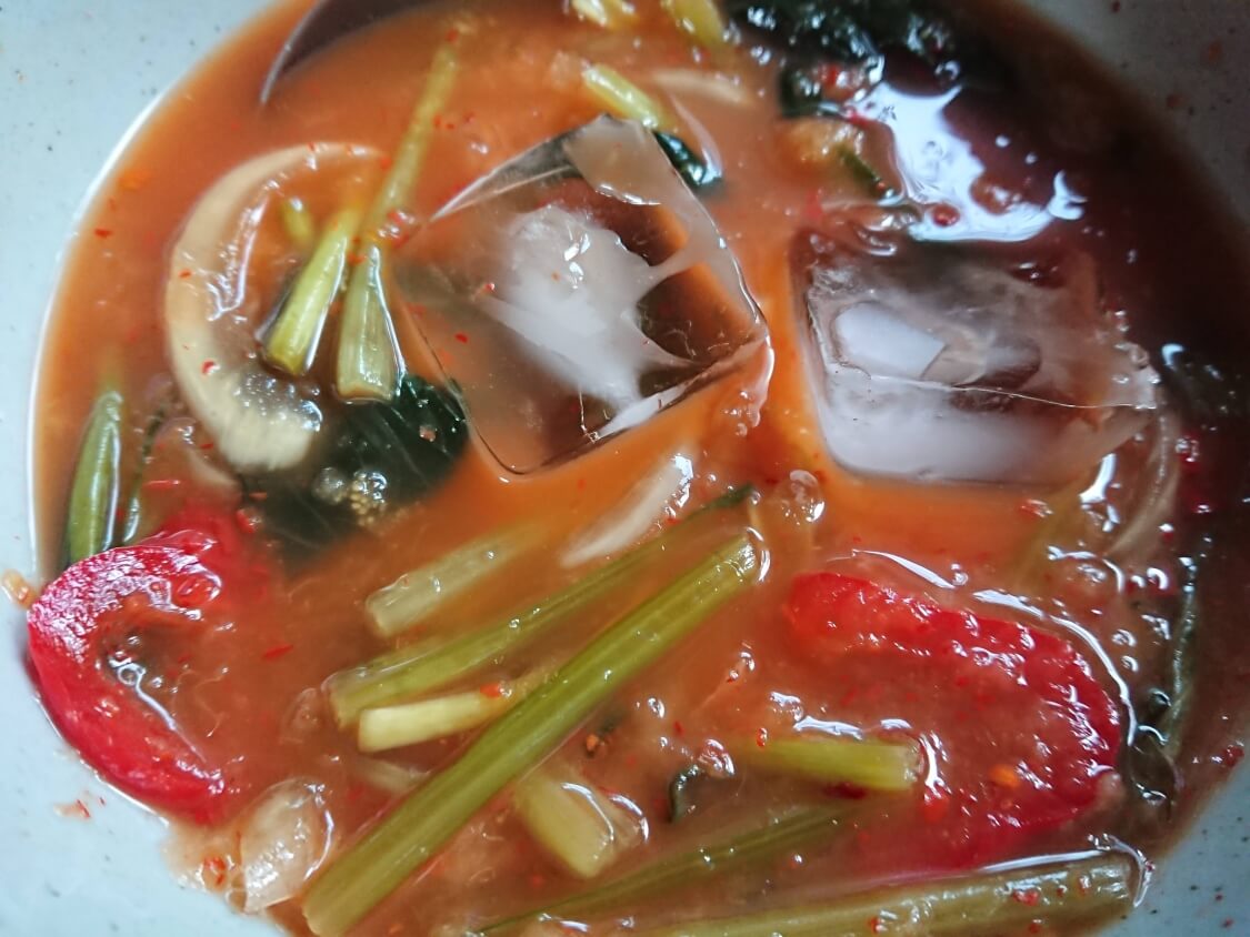 冷麺風キムチそうめんのスープの作り方、味付け