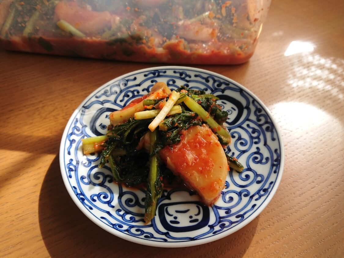 大根の葉入り！カクテキキムチの韓国レシピ。盛り付け