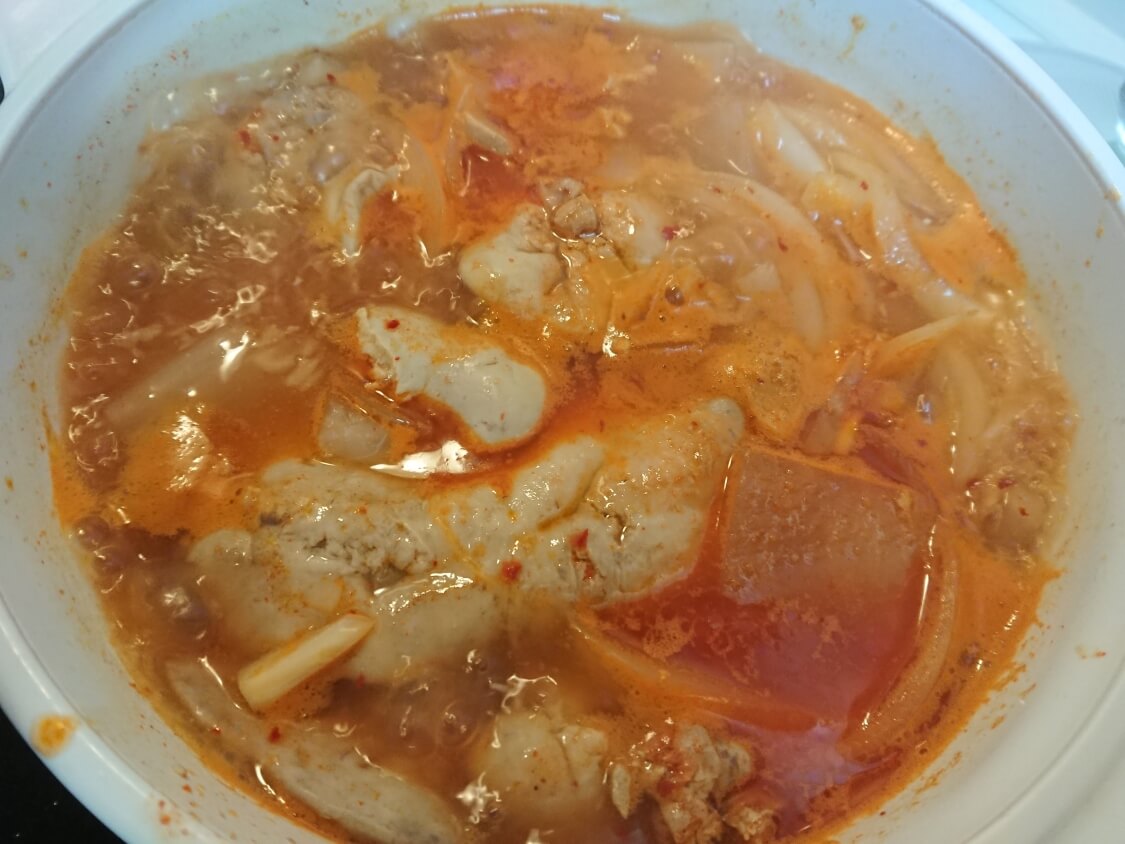 あん肝鍋。韓国風の作り方
