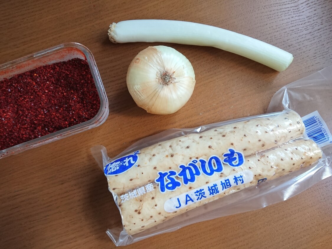 簡単本格！長芋キムチ（マカクテキ）の韓国レシピ。材料と調味料