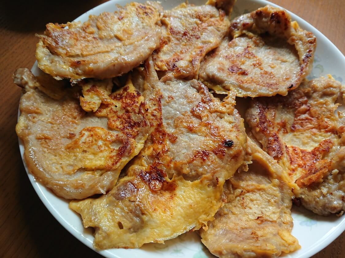 韓国の牛肉＆豚肉チヂミ「육전」人気レシピ。プルコギの味付けと柔らかいお肉！