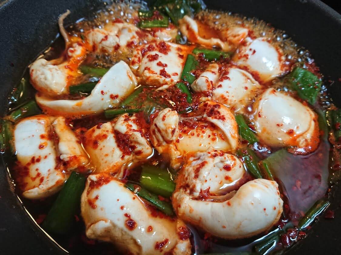 鮭白子の煮付けレシピ。ピリ辛タレヤンニョムで煮つめるだけ。