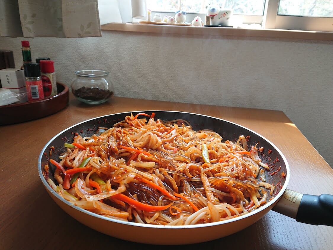 釜山式！もやし入り辛口チャプチェ。韓国の人気レシピ　#炒めないから簡単