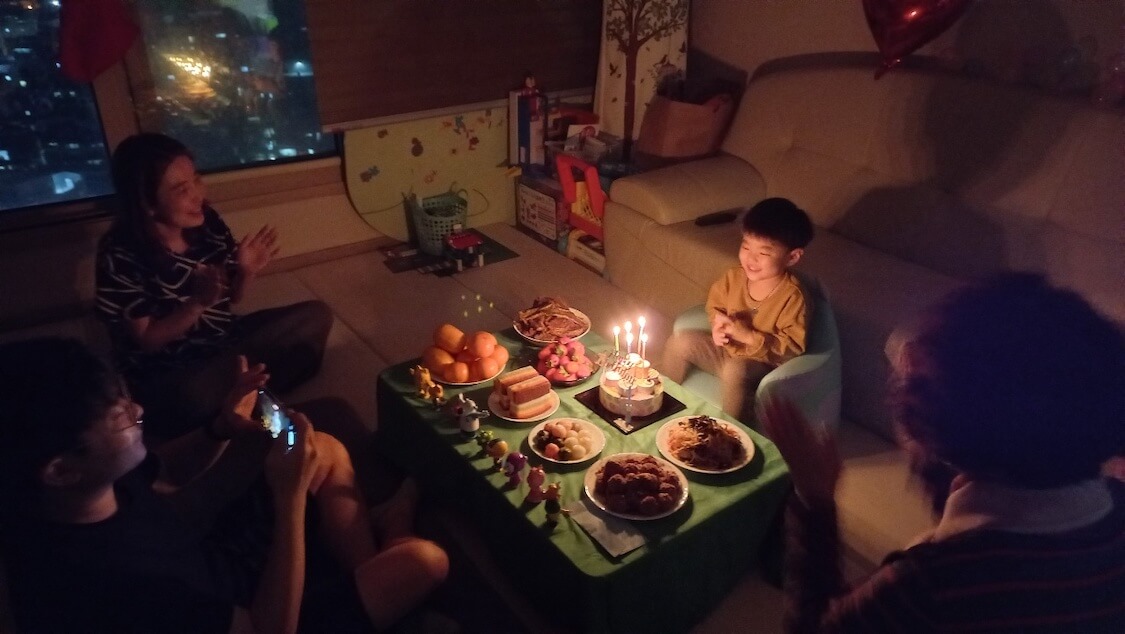 韓国で誕生日パーティー