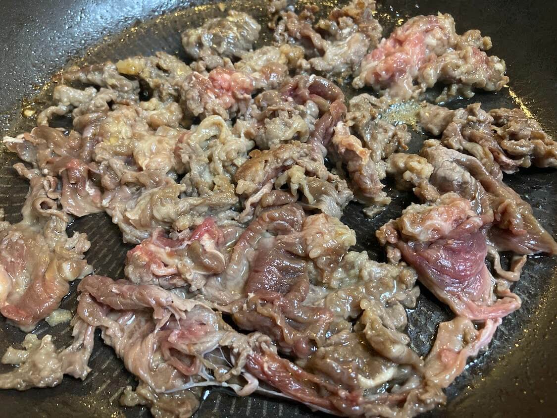 ズッキーニとヤンニョム牛肉炒め。プルコギ肉で作ってもOK