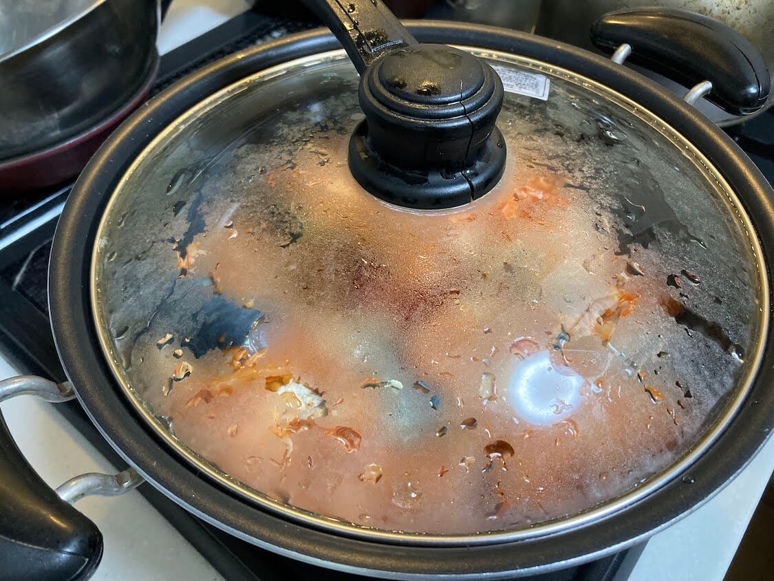 鯖のキムチ煮レシピ。煮込み時間