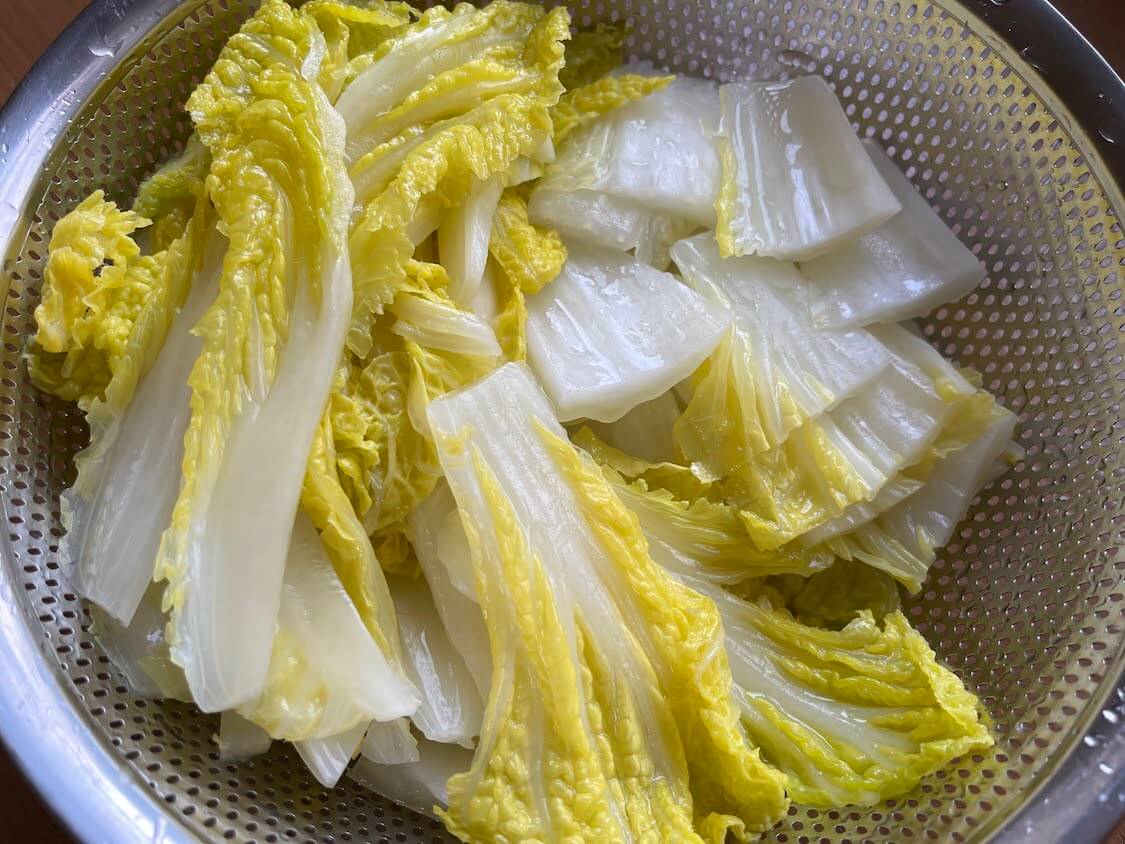 白菜ナムルのレシピ。切り方
