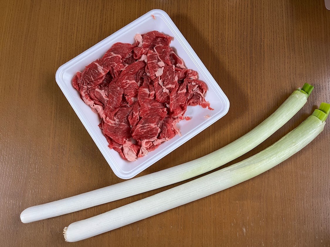 牛肉と長ネギの甘辛炒めレシピ材料
