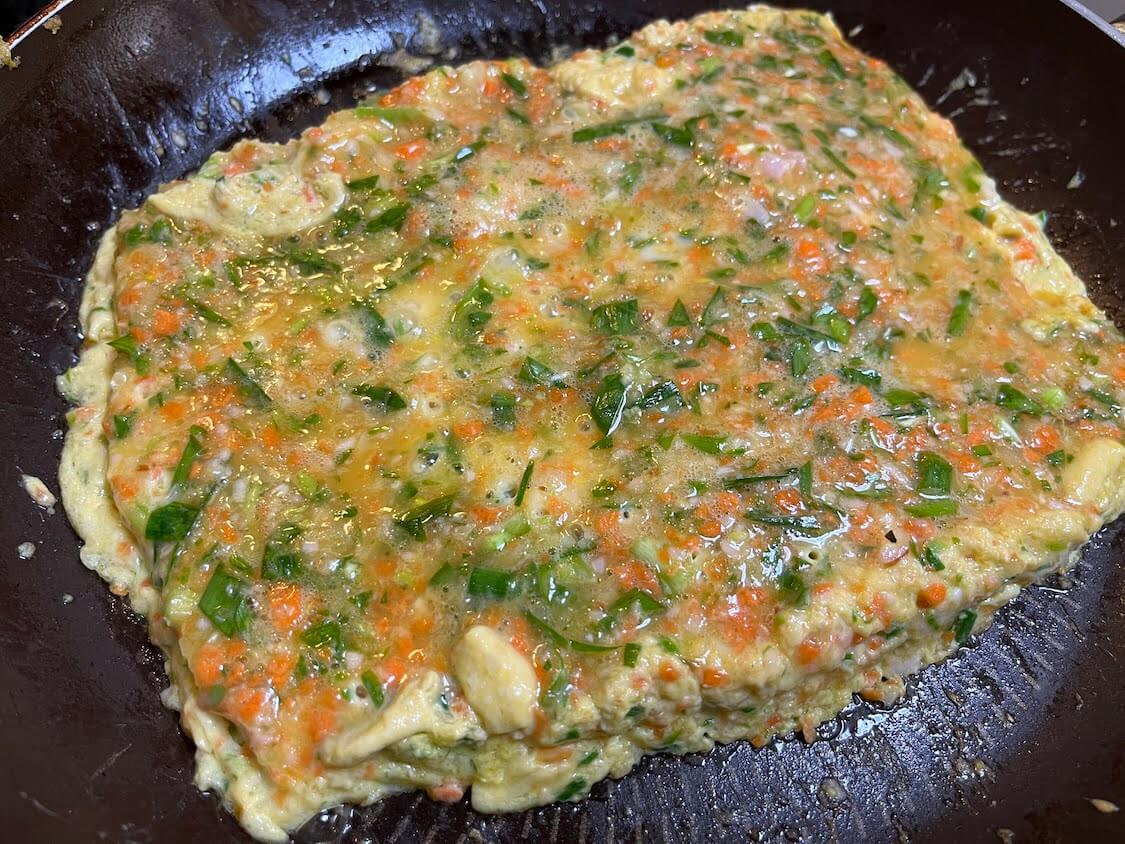 話題の卵焼きキンパレシピ。韓国人の作り方。具は焼き卵だけ