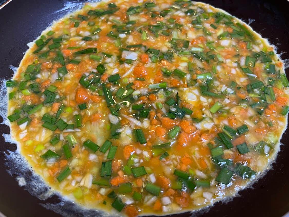 話題の卵焼きキンパレシピ。韓国人の作り方。フライパンで焼き卵
