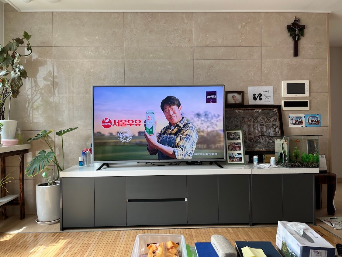 韓国でおうちごはん。実家のマンションでテレビの韓国番組