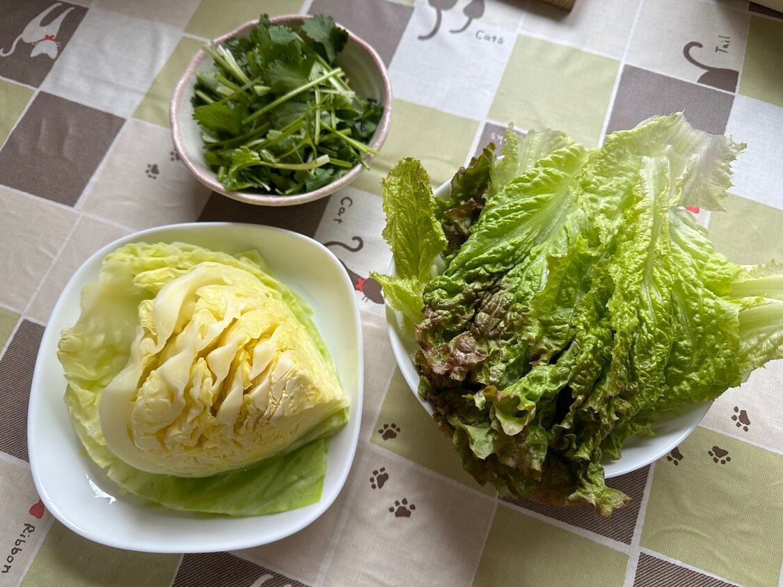 納豆サムギョプサルのレシピ。巻く野菜の種類