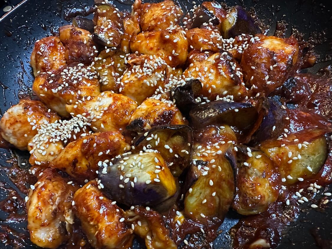 ナス入りヤンニョムチキン