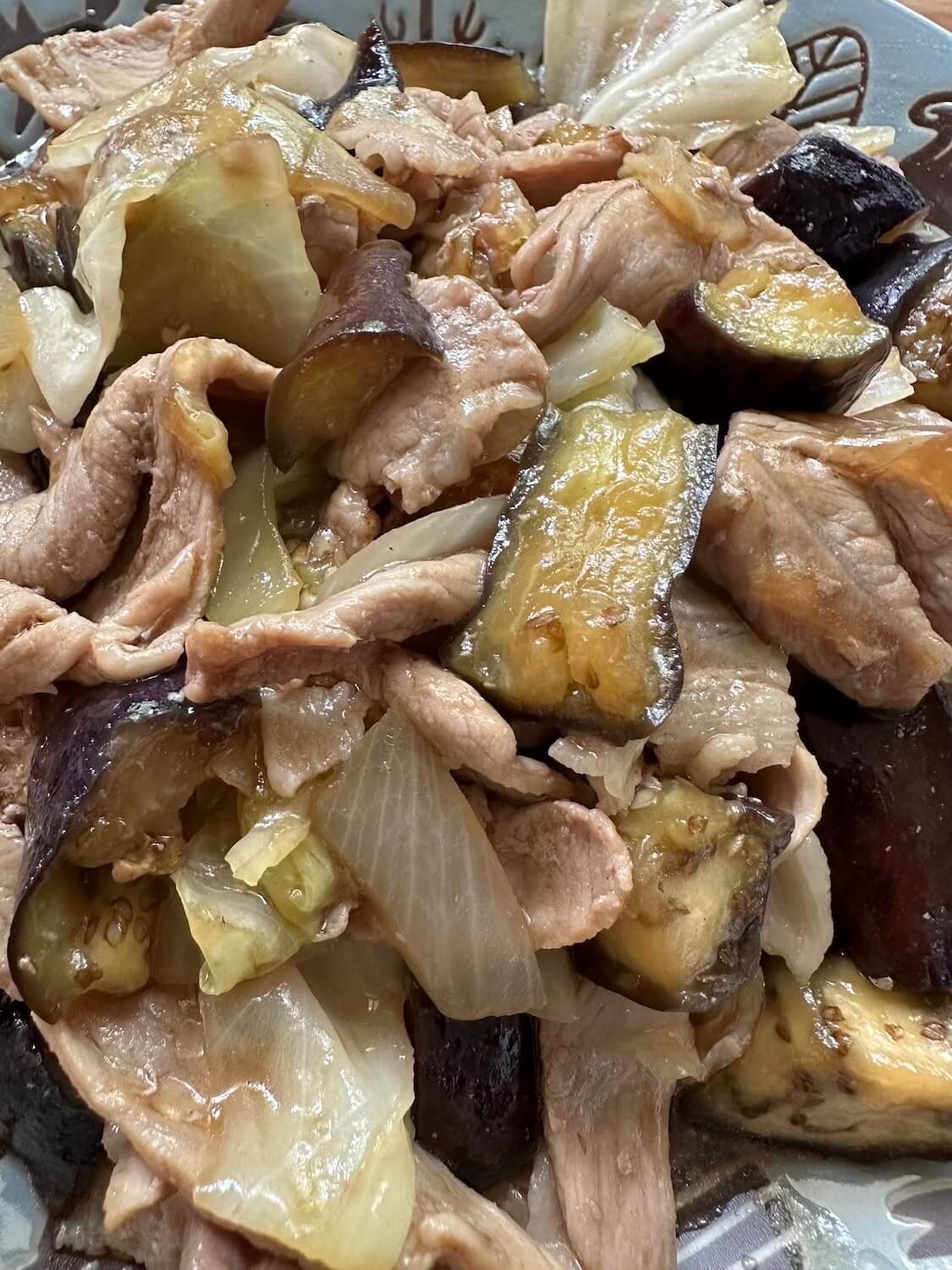 茄子と豚肉の炒めもの