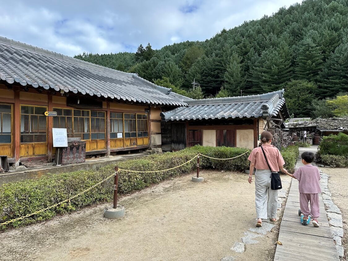 そば粉入り韓国の麺料理マッククス。食事のあとのブログ、近くで散歩できるところ