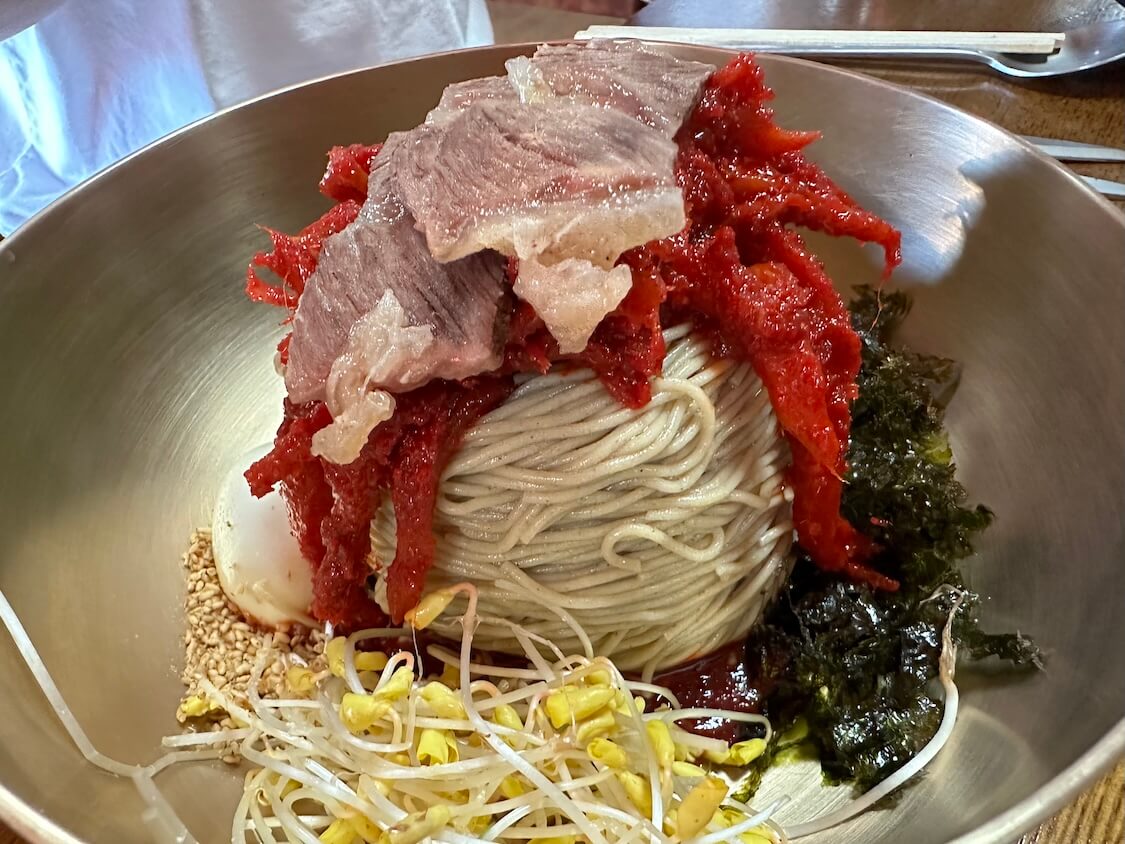 そば粉入り韓国の麺料理マッククス。蕎麦の名産地、江原道の蓬坪で美味しかった店！