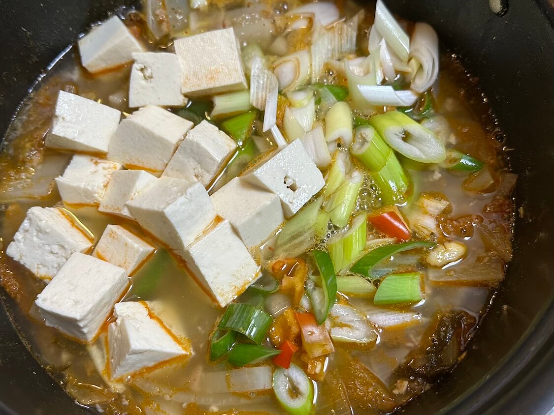 チョングッチャンチゲの作り方。豆腐もたっぷり