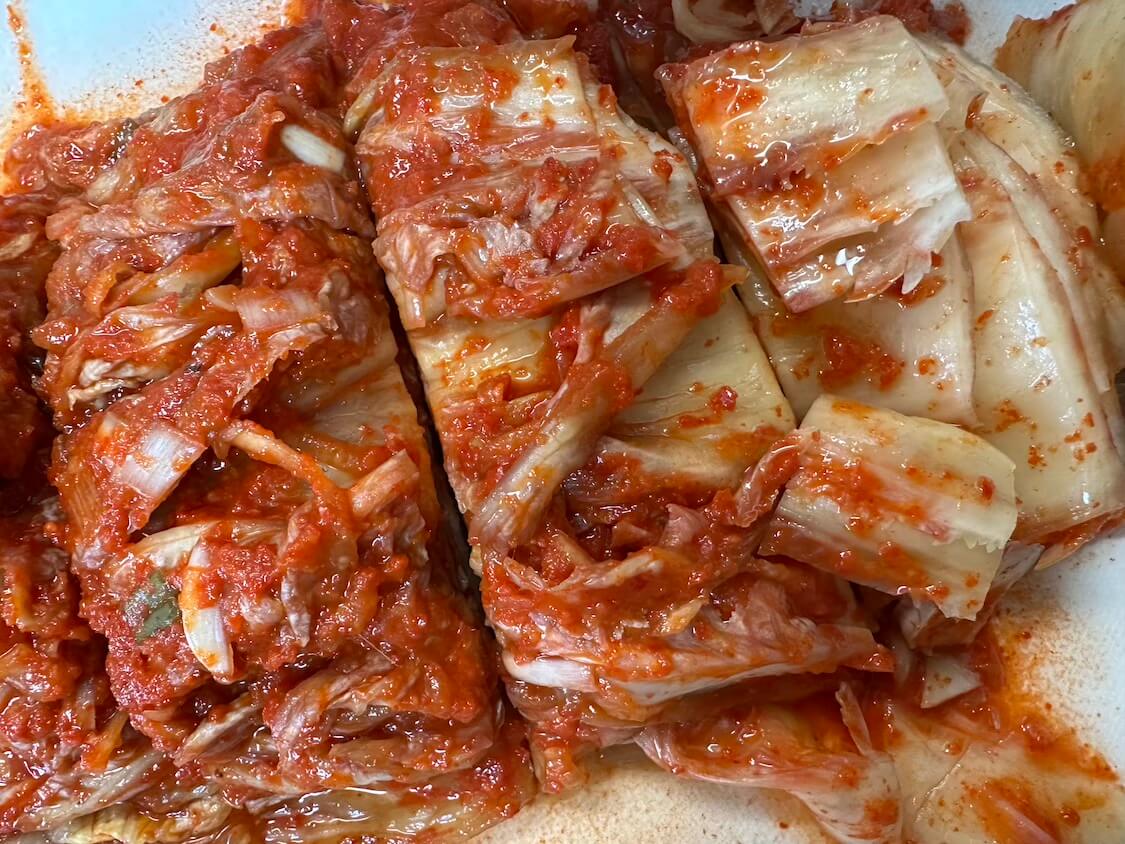 自家製白菜キムチの作り方。本格キムチの切り方