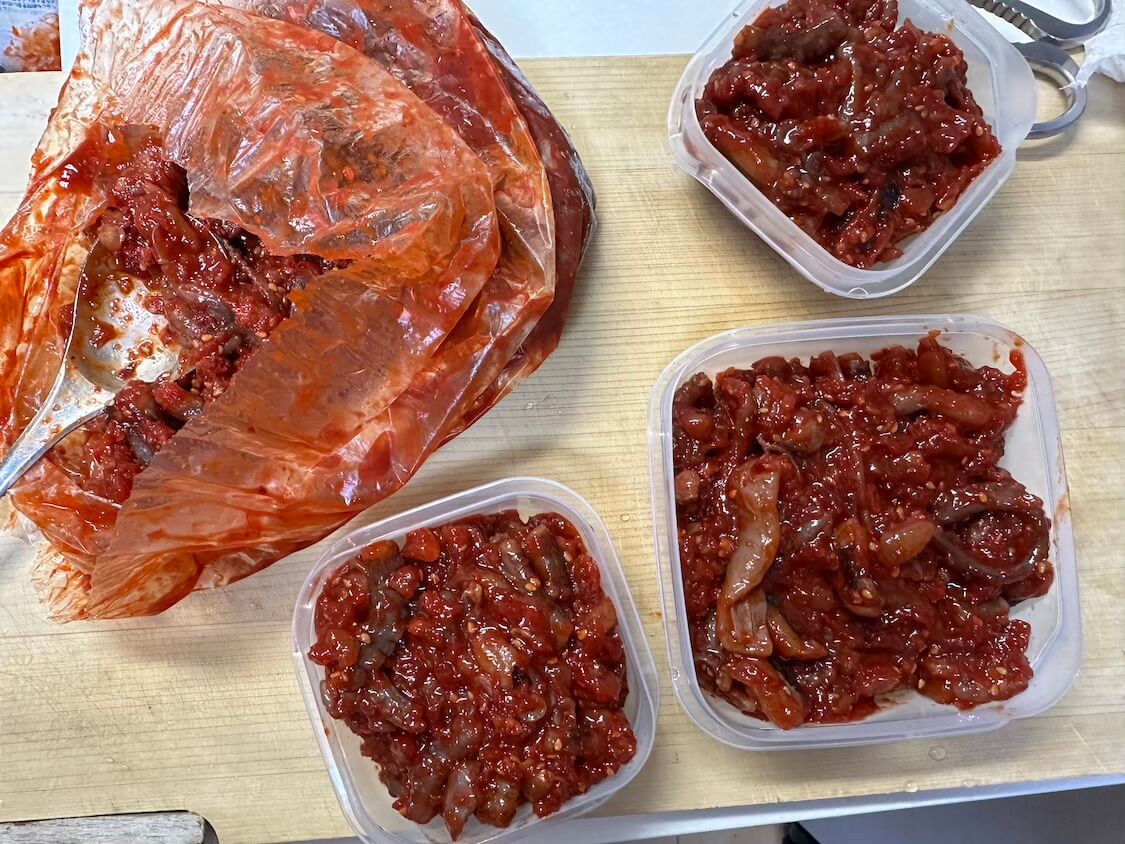 たこキムチ。おすすめの韓国塩辛「チョッカル」