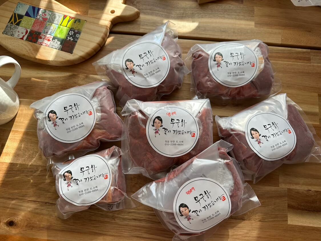 お土産で韓国式塩辛「チョッカル」海外用包装