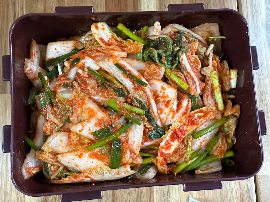 白菜1/2株でお手軽自家製キムチレシピ。辛さ控えめ