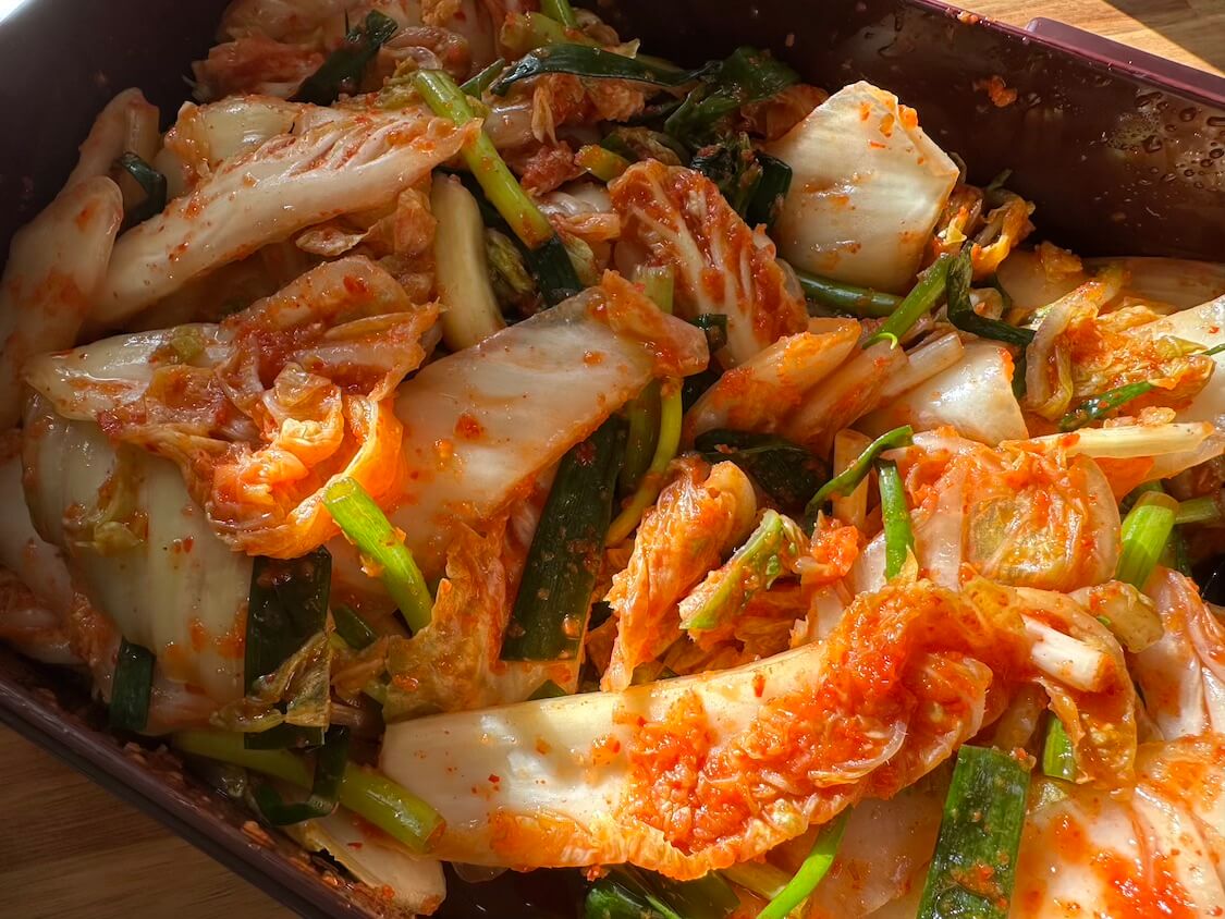 白菜1/2株でお手軽自家製キムチ。辛くなく、さっぱりと美味しい作り方