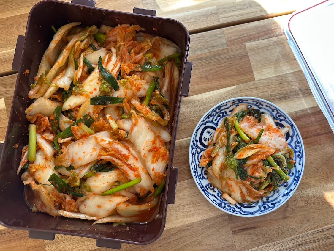 白菜1/2株でお手軽自家製キムチレシピ。保存方法