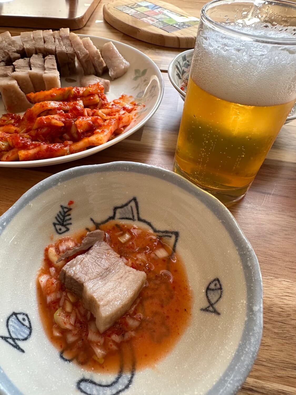 ポッサム(ゆで豚)とキムチはおつまみにもGood