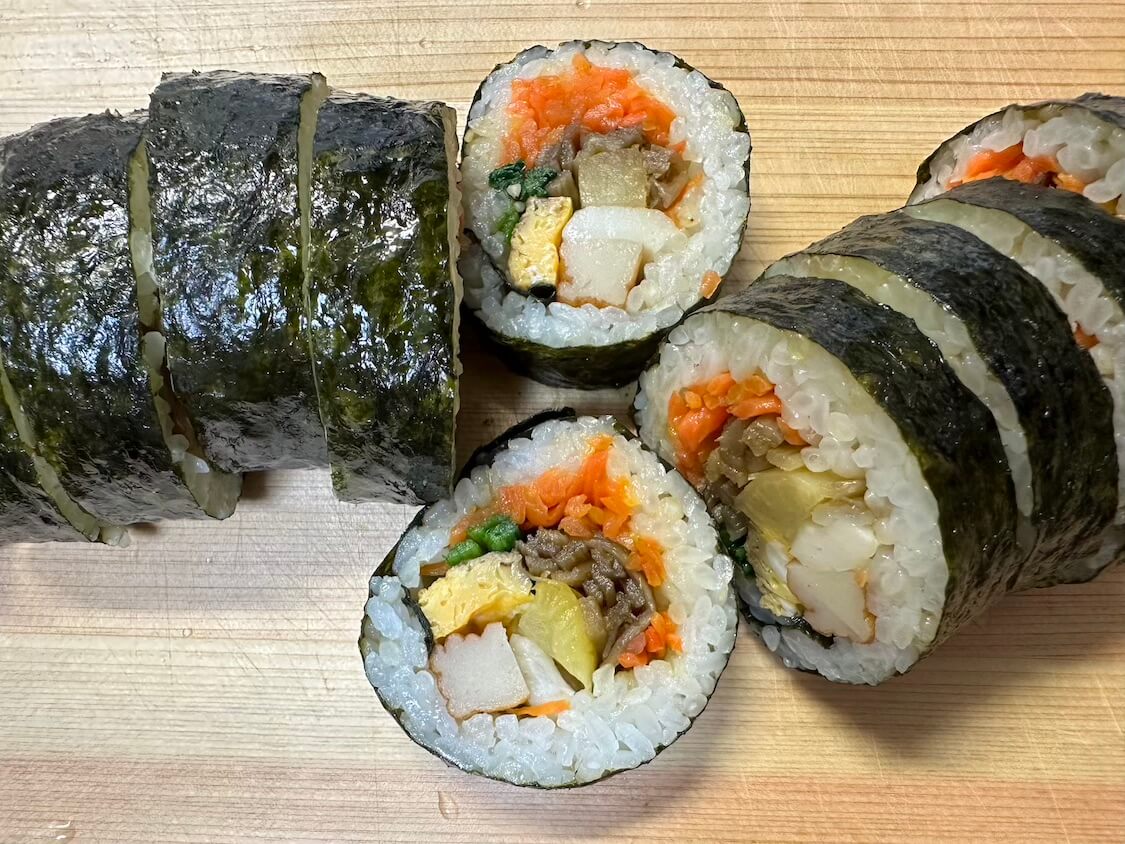 キンパ（韓国式海苔巻き）レシピ。日もち