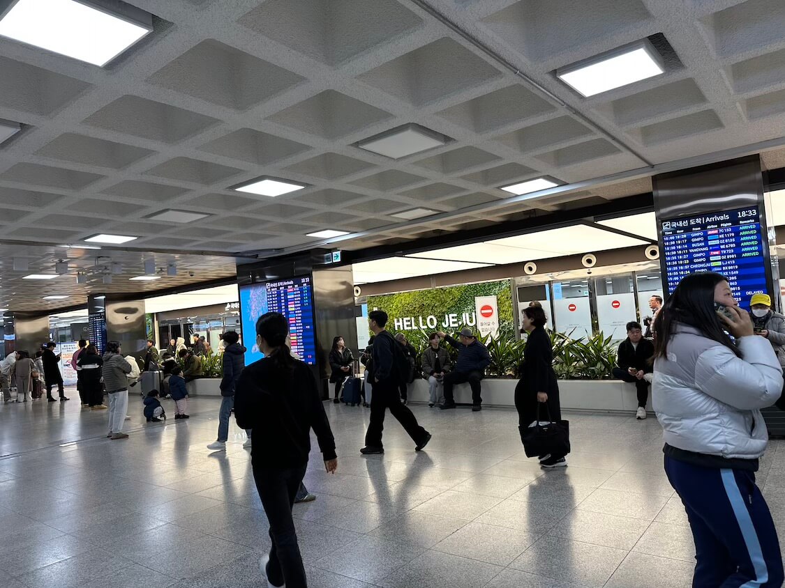 済州空港からバスに乗って宿へ