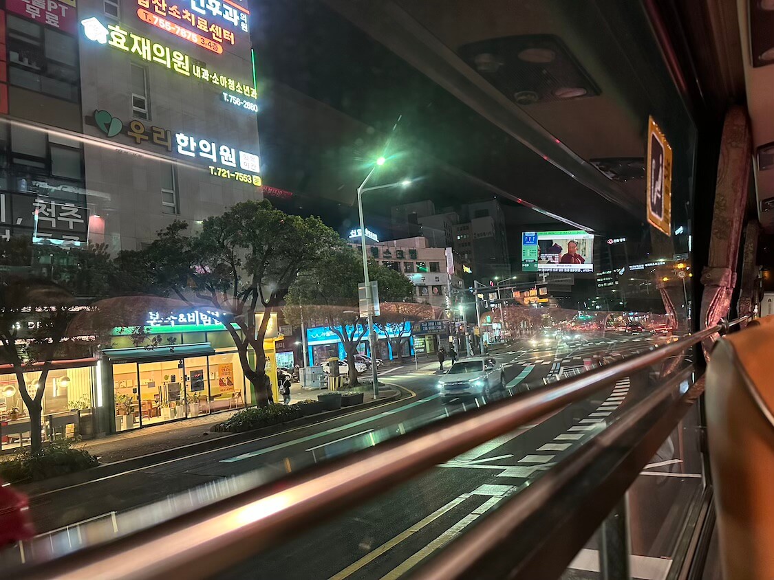 済州空港からバスに乗って宿へ