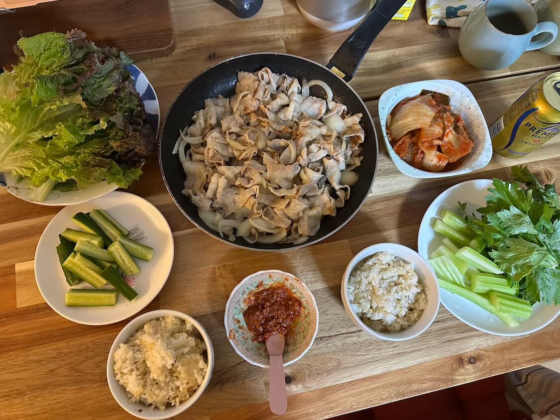 白菜キムチとサムギョプサル