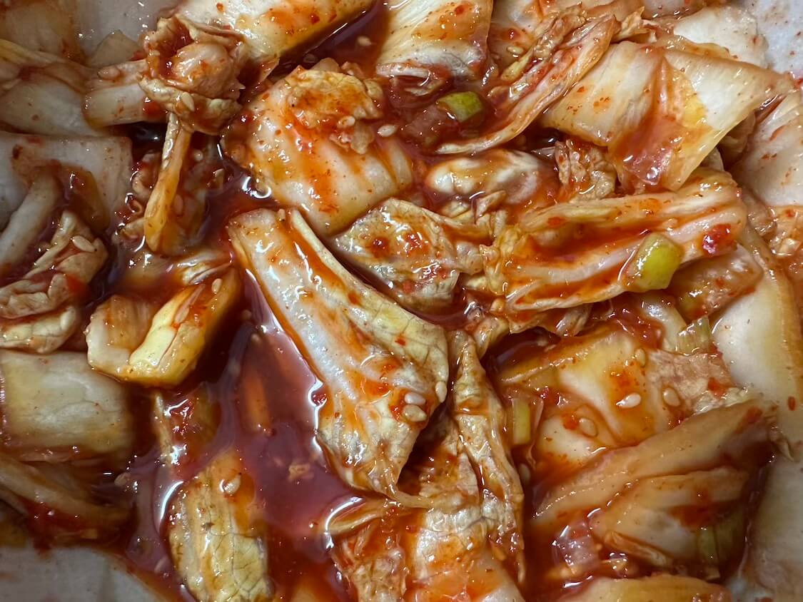 春白菜のポムドンビビンバのレシピ。春白菜のサラダキムチ