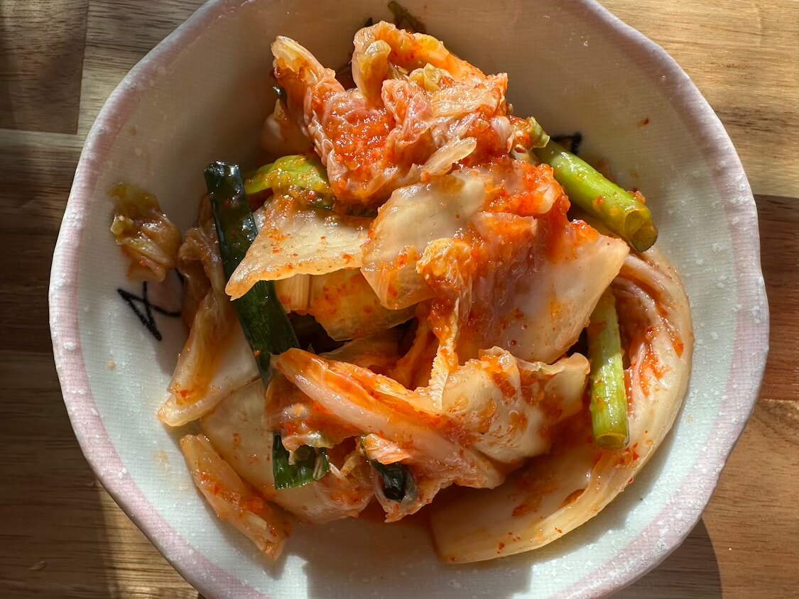 干しダラスープとキムチ