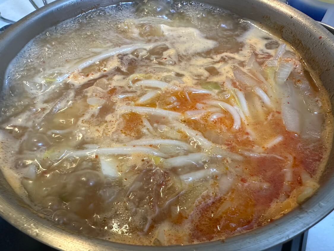 ピリ辛干し鱈スープ