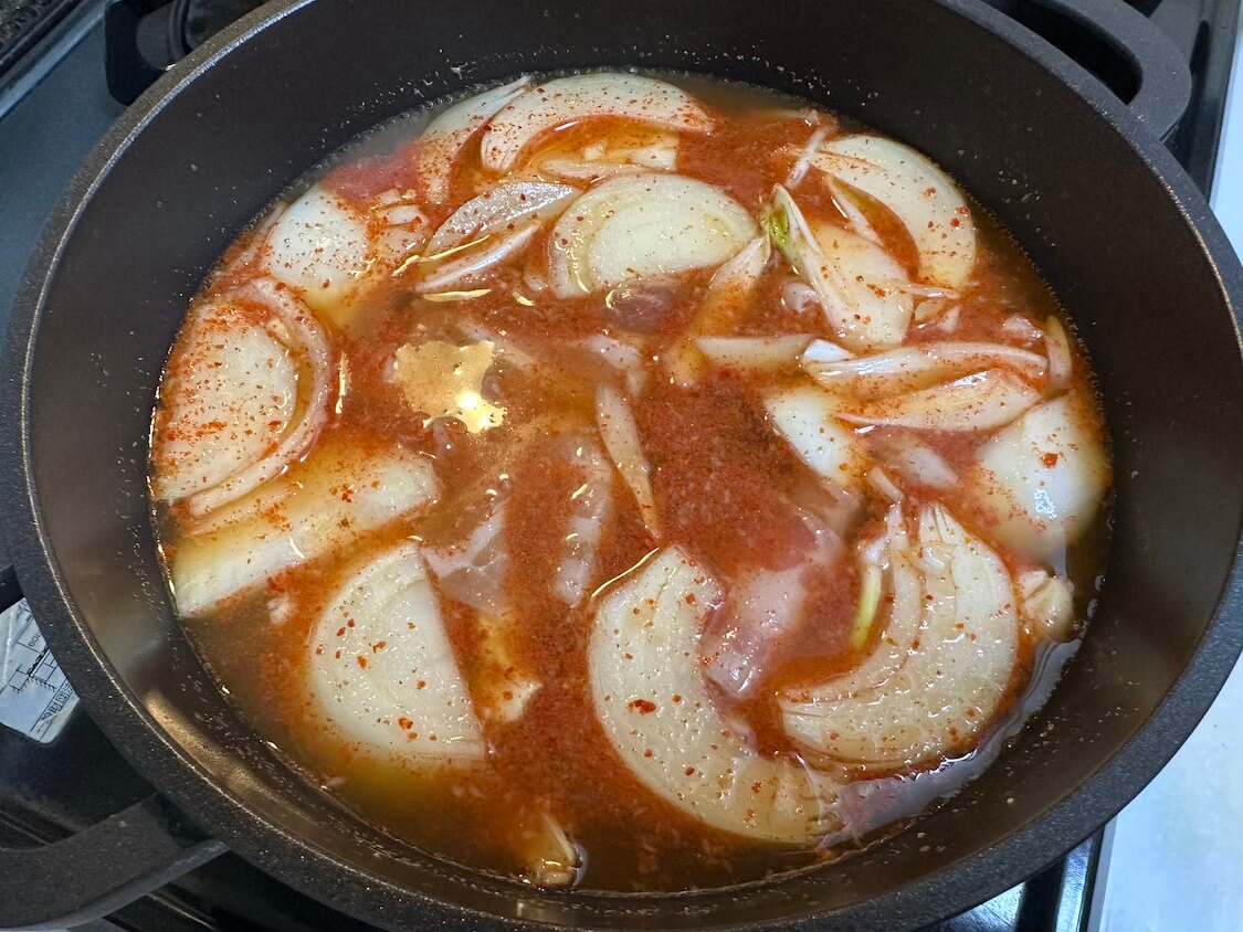 豆腐とさつま揚げのコチュジャンチゲの作り方